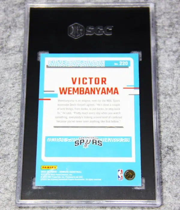 2023-24 Victor Wembanyama #220 Panini Donruss Rated Rookie RC SGC 9.5 MT+ - back