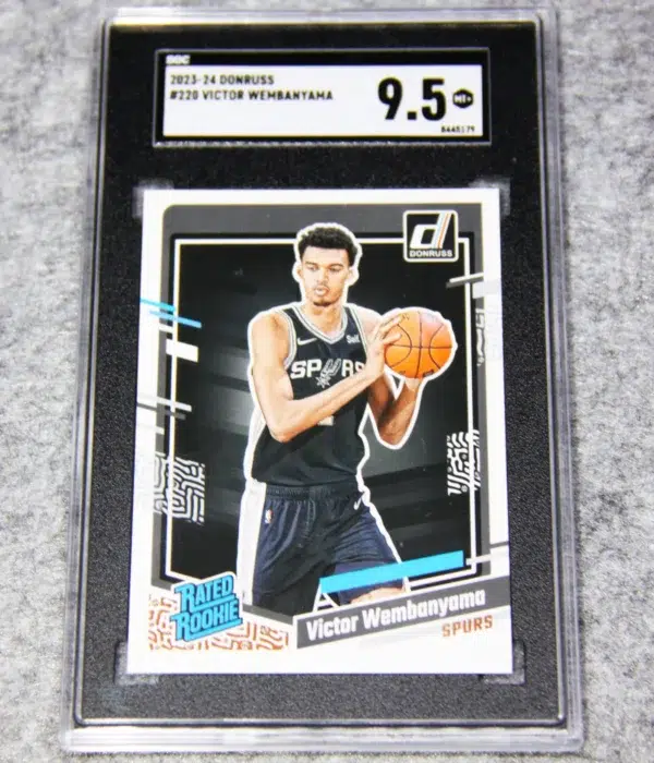 2023-24 Victor Wembanyama #220 Panini Donruss Rated Rookie RC SGC 9.5 MT+ - front