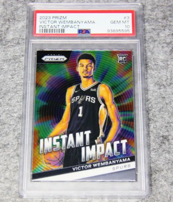 2023-24 Victor Wembanyama #3 Panini Prizm Instant Impact RC PSA 10 GEM MT - front