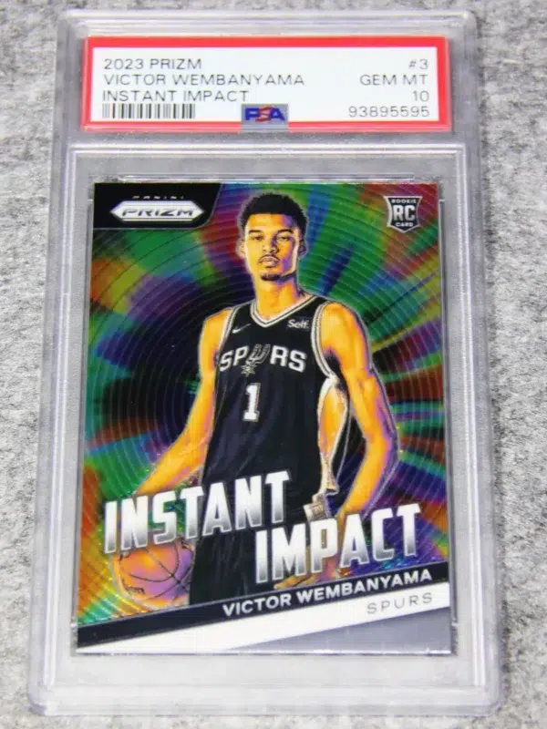 2023-24 Victor Wembanyama #3 Panini Prizm Instant Impact RC PSA 10 GEM MT - front