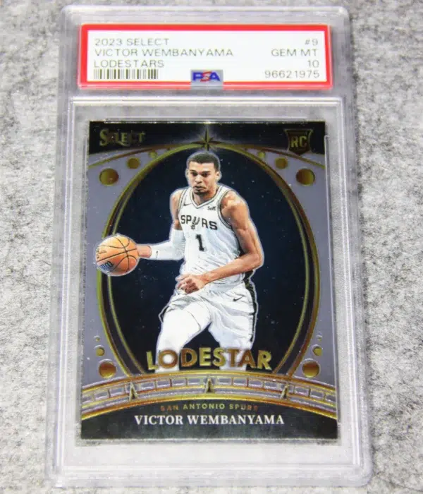 2023-24 Victor Wembanyama #9 Panini Select Lodestars RC PSA 10 GEM MT - front