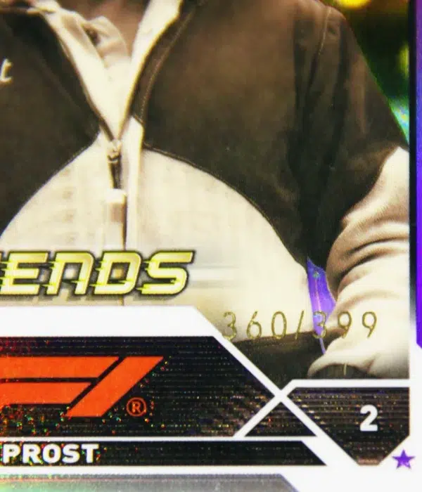 2023 Alain Prost #196 Topps Chrome F1 Legends Purple Refractor SN#360 - detail