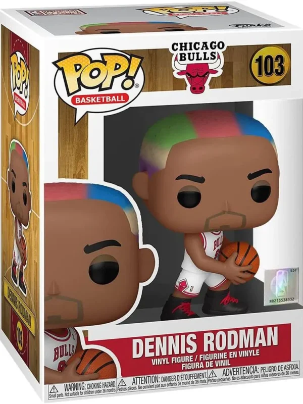 Funko POP! Dennis Rodman #103 NBA Basketball Chicago Bulls Edition with Colored Hair - box
