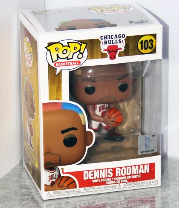 Funko POP! Dennis Rodman #103 NBA Basketball Chicago Bulls Edition with Colored Hair - stand