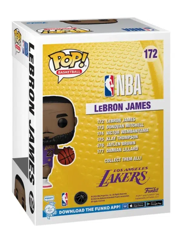 Funko POP! LeBron James #172 NBA Basketball Los Angeles Lakers - back