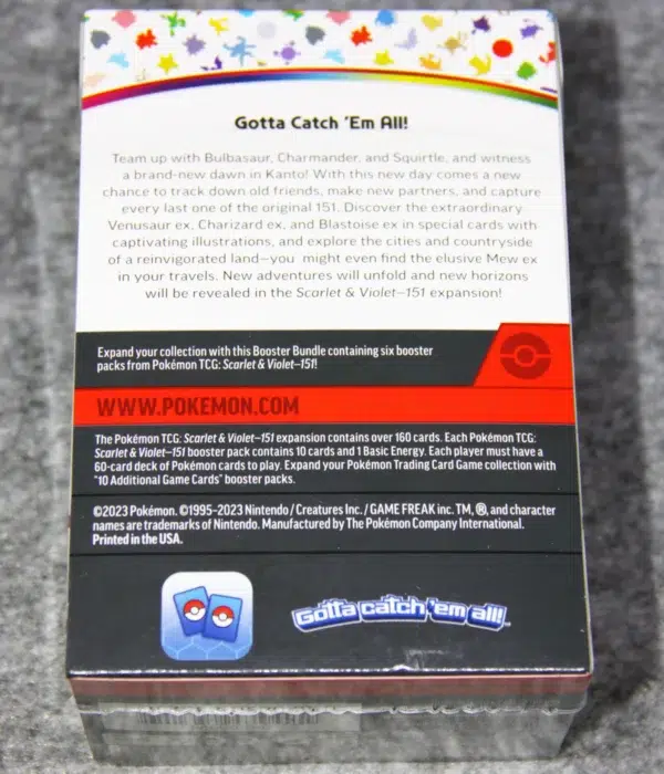 Pokemon TCG Scarlet & Violet 151 Booster Bundle - back