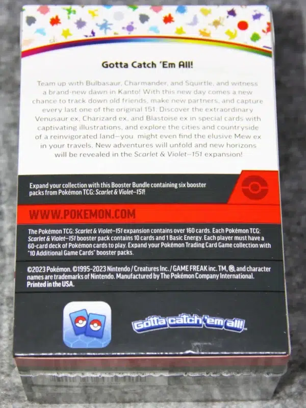 Pokemon TCG Scarlet & Violet 151 Booster Bundle - back
