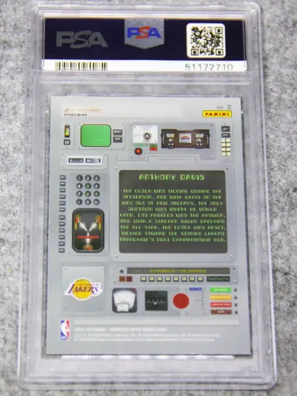 2019-20 Anthony Davis #2 Panini Donruss Optic T-Minus 3,2,1, Holo Prizm PSA 10 GEM MT - back