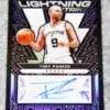 2021-22 Tony Parker #LSS-TPK Panini Obsidian Lightning Strike Signatures Purple SN#34 - front