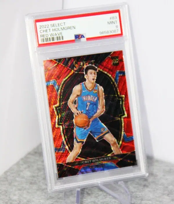 2022-23 Chet Holmgren #83 Panini Select Concourse Red Wave Prizm RC PSA 9 MT - stand