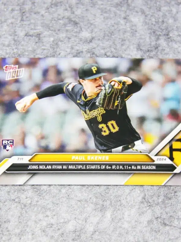 2024 Paul Skenes #407 Topps Now joins Nolan Ryan RC - front