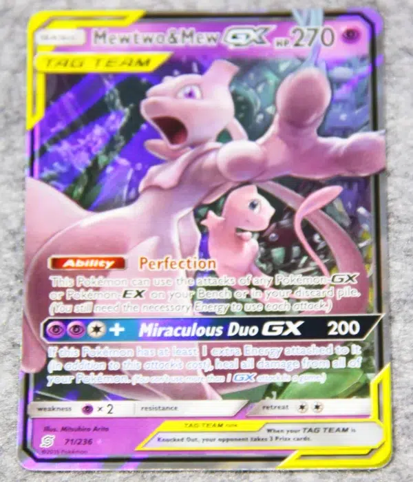 2019 Mewtwo&Mew GX 71236 Pokemon Tag Team Unified Minds Ultra Rare - front