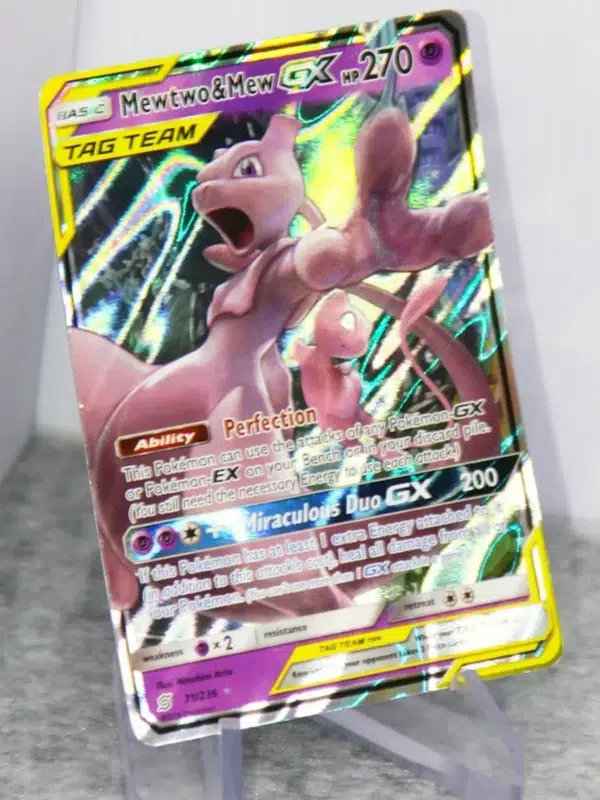 2019 Mewtwo&Mew GX 71236 Pokemon Tag Team Unified Minds Ultra Rare - stand