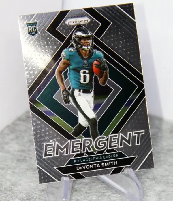2021 DeVonta Smith #E-5 Panini Prizm Football Emergent RC - stand