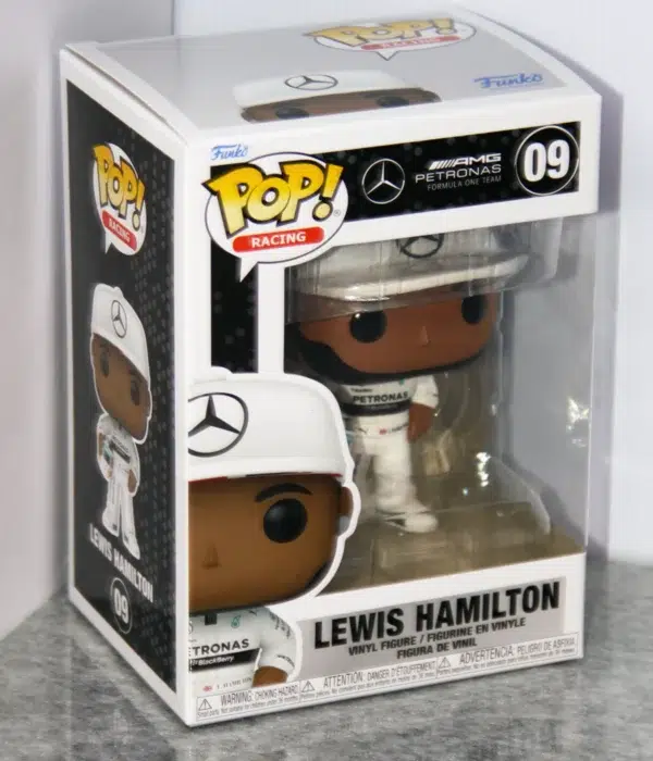 Funko POP! Lewis Hamilton #09 Formule 1 Racing Mercedes AMG Petronas - stand