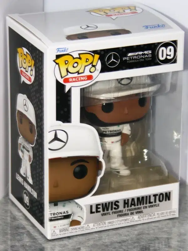 Funko POP! Lewis Hamilton #09 Formule 1 Racing Mercedes AMG Petronas - stand