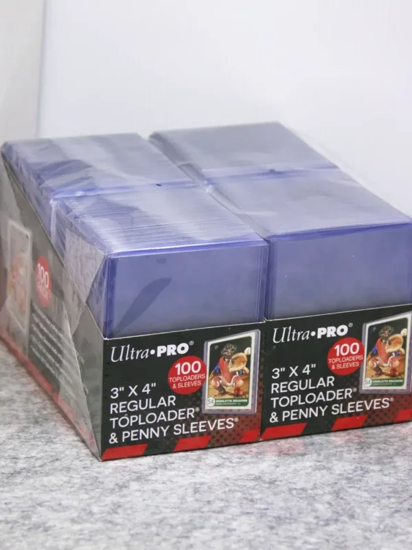 Ultra PRO Regular 200 Toploaders 3 x 4 35pt & 200 Card Sleeves Combo - stand