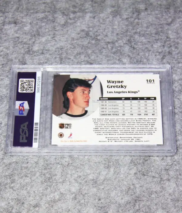 1991-92 Wayne Gretzky #101 Pro Set LA Kings PSA 9 MINT - back