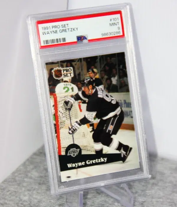 1991-92 Wayne Gretzky #101 Pro Set LA Kings PSA 9 MINT - stand