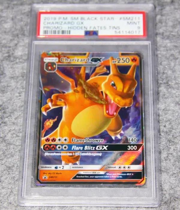 2019 Charizard GX SM211 Pokemon SM Black Star Promo Hidden Fates Tins Holo PSA 9 MINT - front