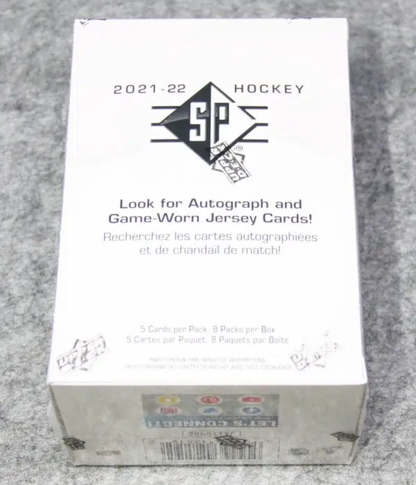 2021-22 Upper Deck SP Hockey NHL Blaster Box - back