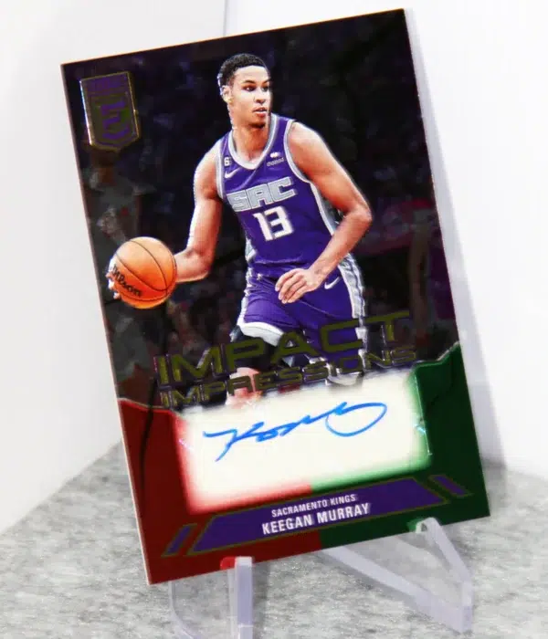 2023-24 Keegan Murray #II-KEE Panini Donruss Elite Impact Impressions Red Green Int’l Autograph - stand