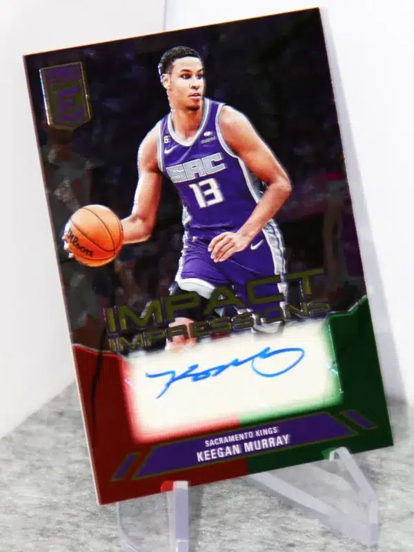 2023-24 Keegan Murray #II-KEE Panini Donruss Elite Impact Impressions Red Green Int’l Autograph - stand