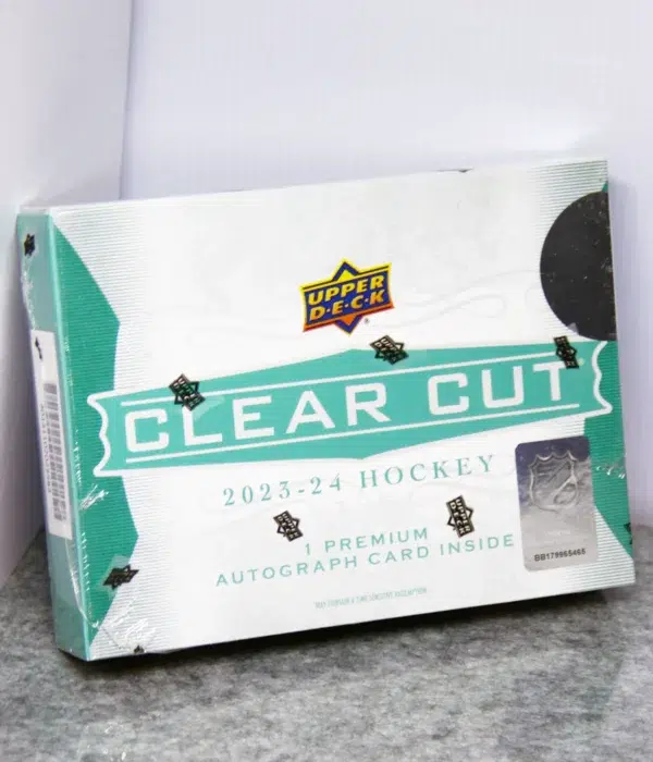 2023-24 Upper Deck Clear Cut NHL Hobby Box - stand