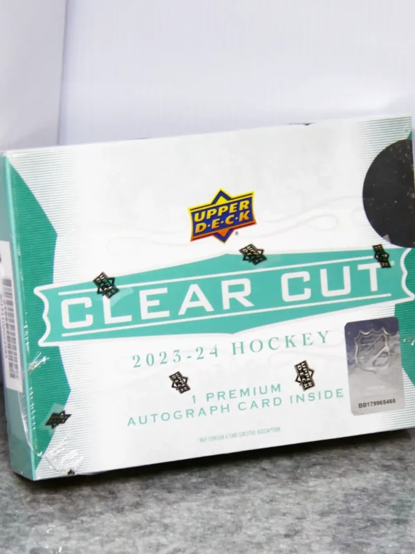 2023-24 Upper Deck Clear Cut NHL Hobby Box - stand