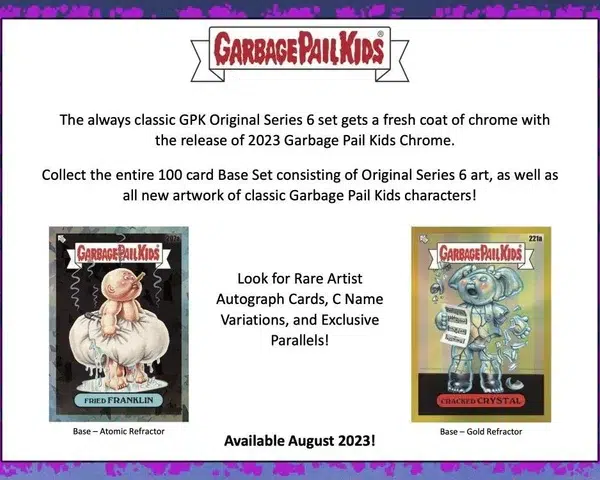 2023 Garbage Pail Kids Chrome 1986 Series 6 Value Box - supplier3