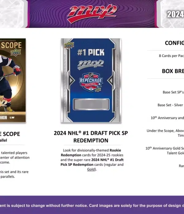2024-25 Upper Deck MVP Hockey NHL Hobby Box- supplier6