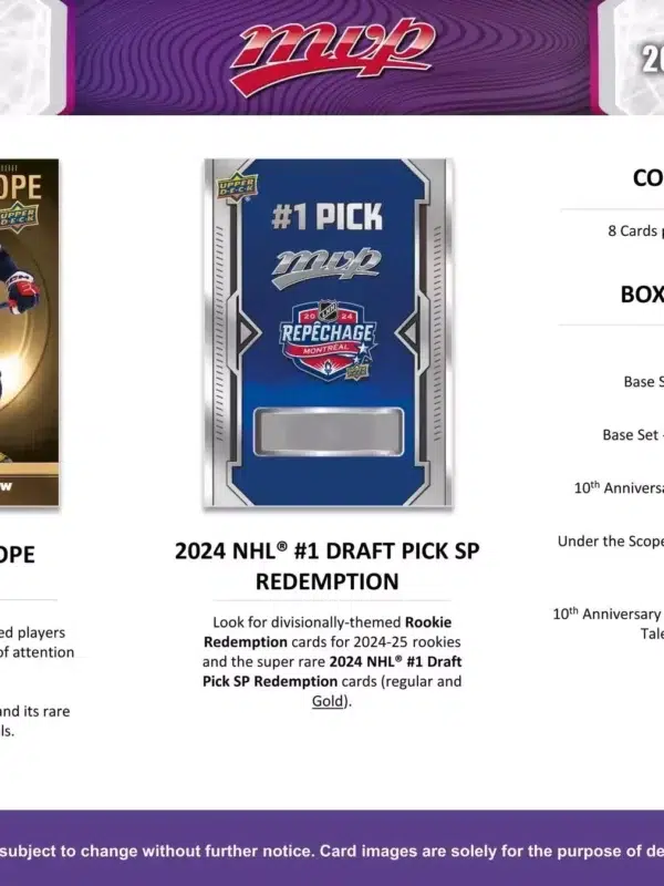 2024-25 Upper Deck MVP Hockey NHL Hobby Box- supplier6