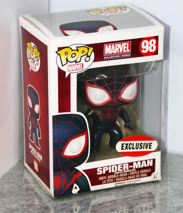 Funko POP! Marvel Spider-Man (Miles Morales) #98 Marvel Collector Corps Exclusive - stand