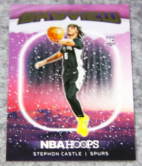 2024-25 Stephon Castle #3 Panini Hoops Skyview Winter Parallel RC - front