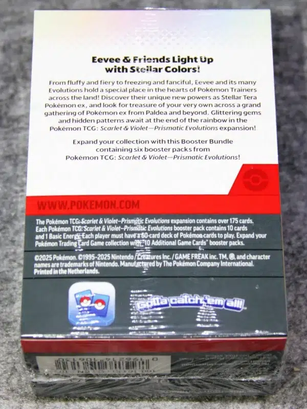 Pokemon TCG Scarlet & Violet Prismatic Evolutions Booster 6pk Bundle - back