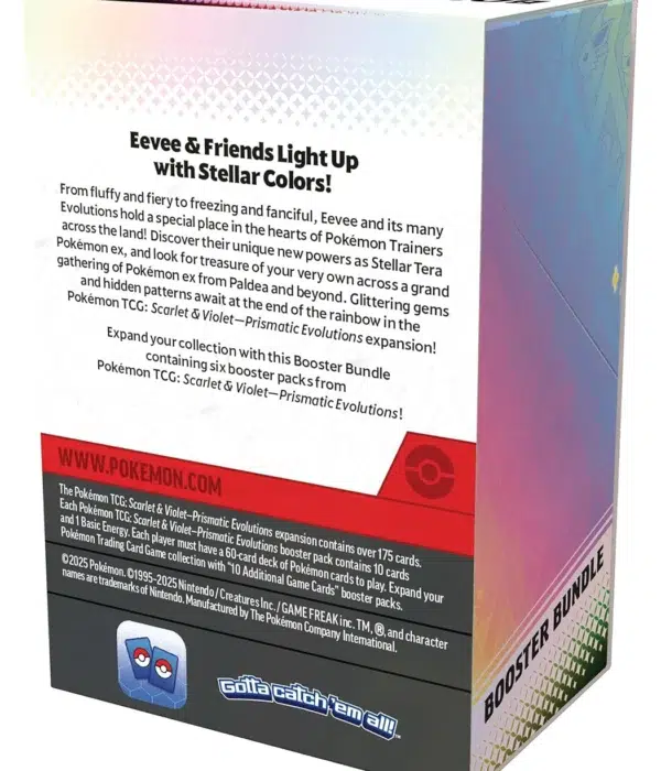Pokemon TCG Scarlet & Violet Prismatic Evolutions Booster 6pk Bundle - supplier-back