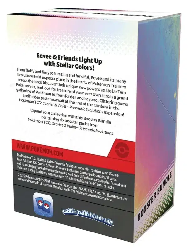 Pokemon TCG Scarlet & Violet Prismatic Evolutions Booster 6pk Bundle - supplier-back
