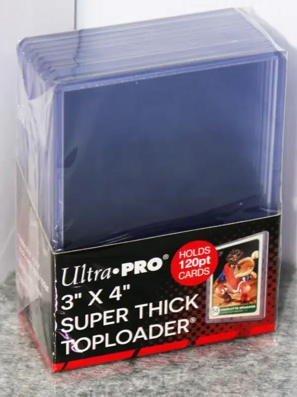 Ultra PRO Clear Super Think Toploaders 3 x 4 120pt - stand