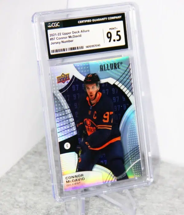 2021-22 Connor McDavid #97 Upper Deck Allure Jersey Number SN#156 CGC 9.5 MINT+ - stand