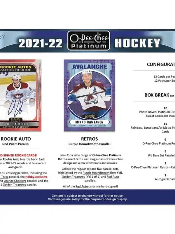 2021-22 Upper Deck O-Pee-Chee Platinum Hockey NHL Hobby Box - supplier5