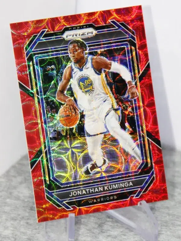 2022-23 Jonathan Kuminga #104 Panini Prizm Choice Red Prizm SN#66 - stand