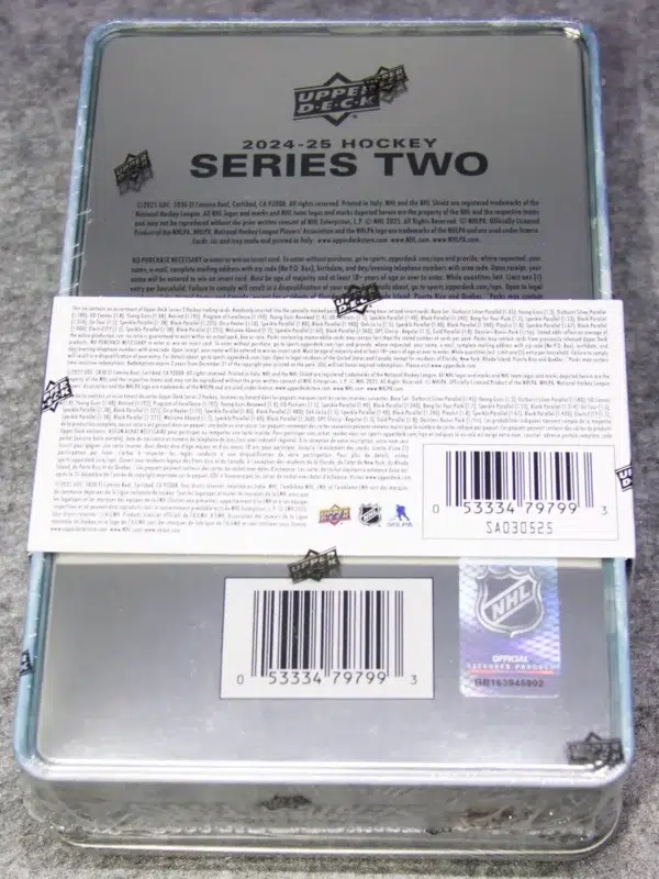 2024-25 Upper Deck Hockey Series 2 Tin - back