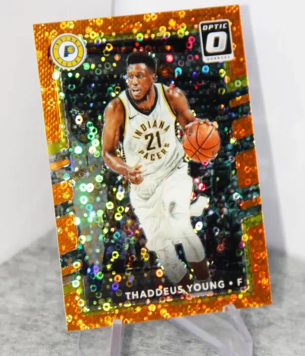 2017-18 Thaddeus Young #95 Panini Prizm Fast Break Orange Prizm SN#171 - stand
