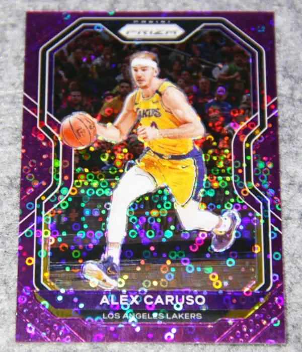 2020-21 Alex Caruso #54 Panini Prizm Fast Break Purple Disco Prizm SN#42 - front