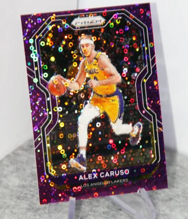2020-21 Alex Caruso #54 Panini Prizm Fast Break Purple Disco Prizm SN#42 - stand