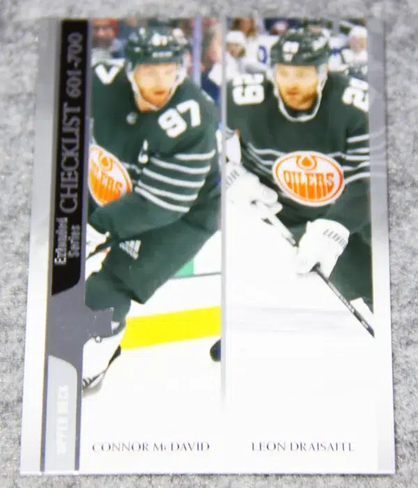 2020-21 Leon Draisaitl & Connor McDavid #700 Upper Deck Extended Serries Checklist - front