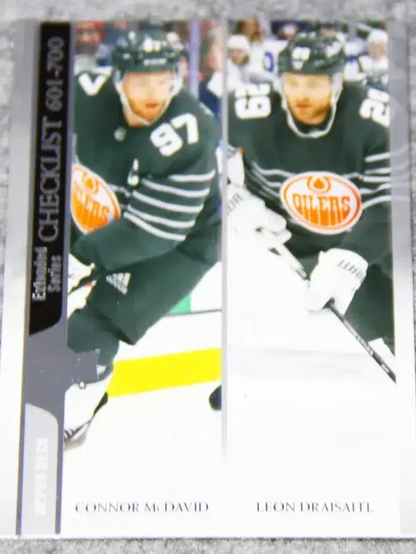 2020-21 Leon Draisaitl & Connor McDavid #700 Upper Deck Extended Serries Checklist - front