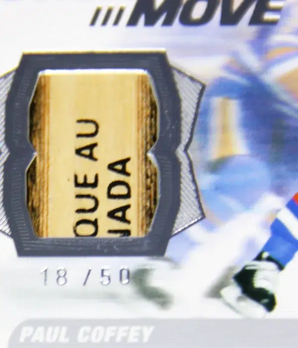 2020-21 Paul Coffey #SM-PC Upper Deck The Cup Stick and Move Stick Relic SN#18 - detail