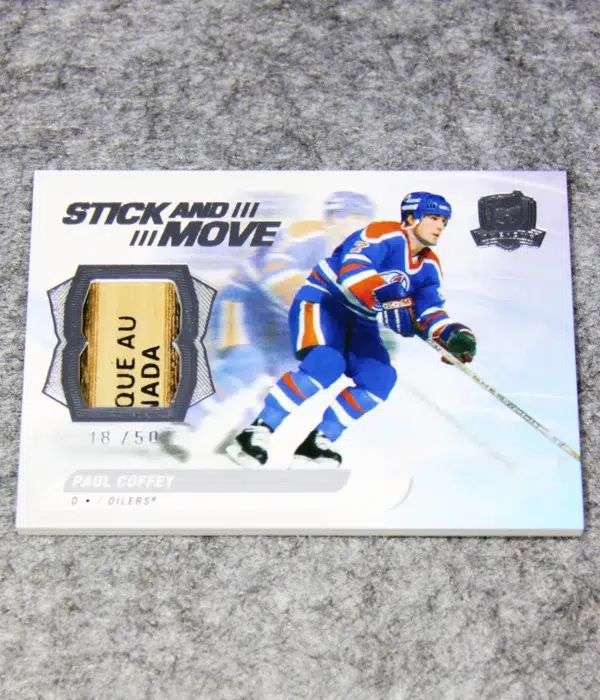 2020-21 Paul Coffey #SM-PC Upper Deck The Cup Stick and Move Stick Relic SN#18 - front
