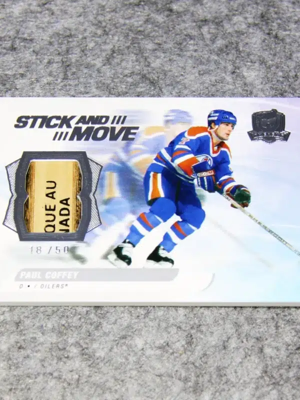 2020-21 Paul Coffey #SM-PC Upper Deck The Cup Stick and Move Stick Relic SN#18 - front